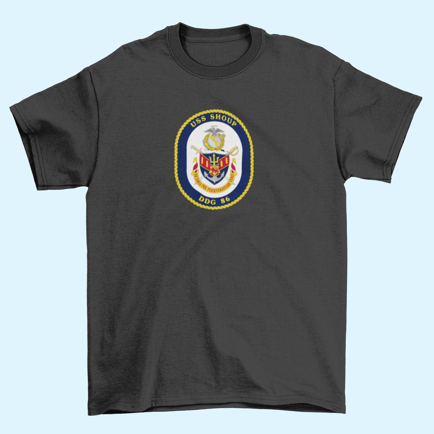 USS Shoup DDG-86 Badge Iron On Heat Transfer Vinyl HTV Arleigh Burke Class Destroyer