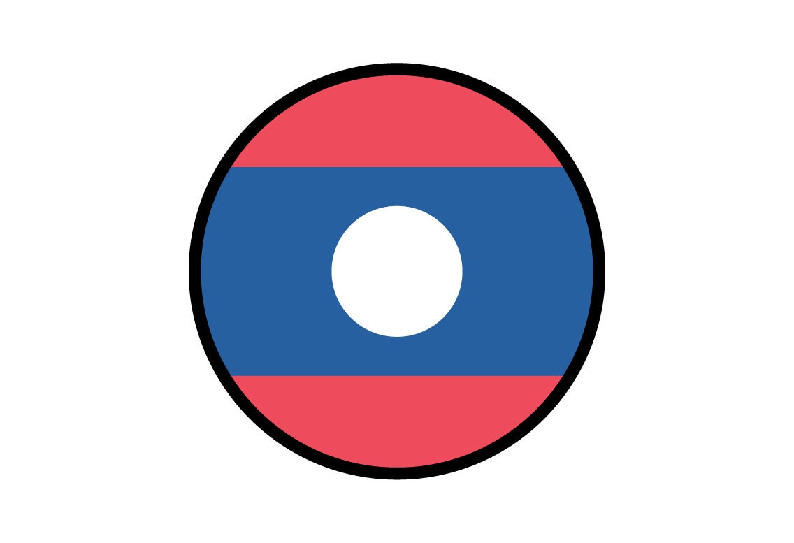 Laos Flag Circle Sticker Decal
