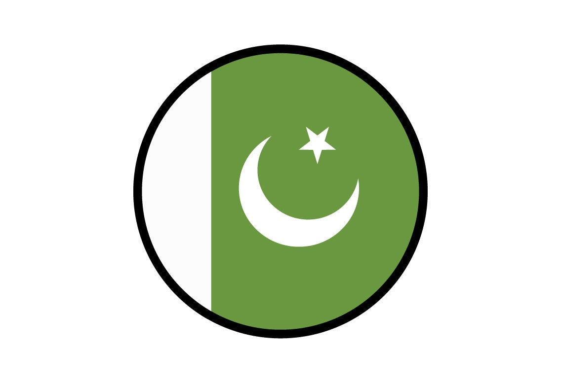 Pakistan Flag Circle Sticker Decal