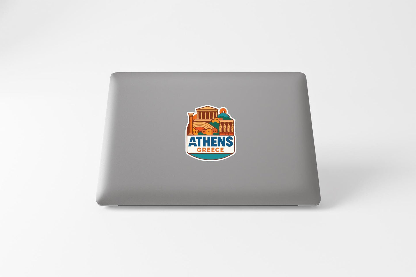 a sticker or logo of Athens, Greece, which is a city in Greece.