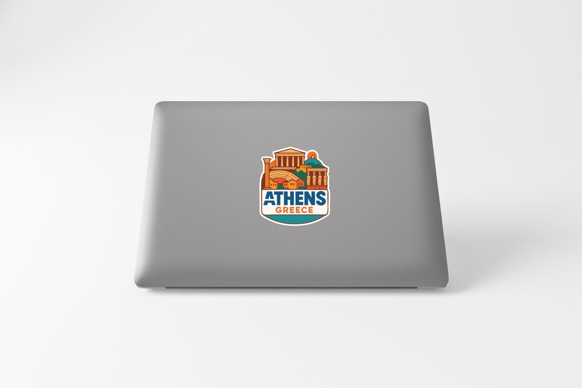 a sticker or logo of Athens, Greece, which is a city in Greece.
