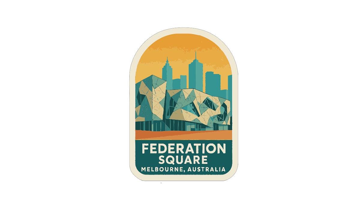 Melbourne Federation Square Australia Iron On Heat Transfer Vinyl HTV Symbolic