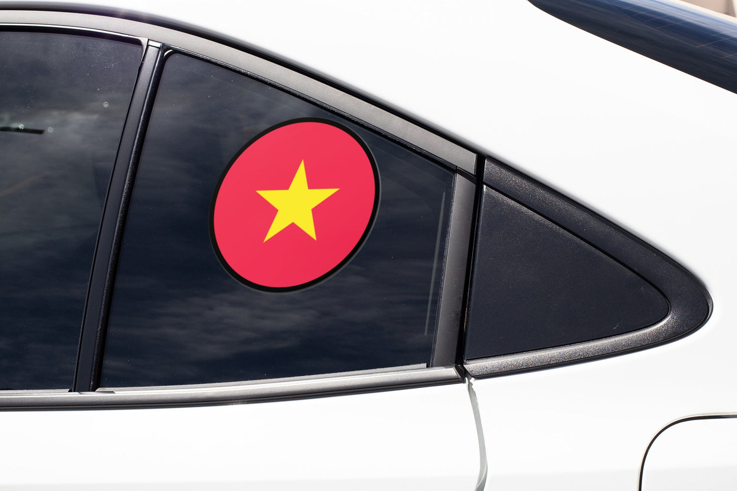 Vietnam Flag Circle Sticker Decal