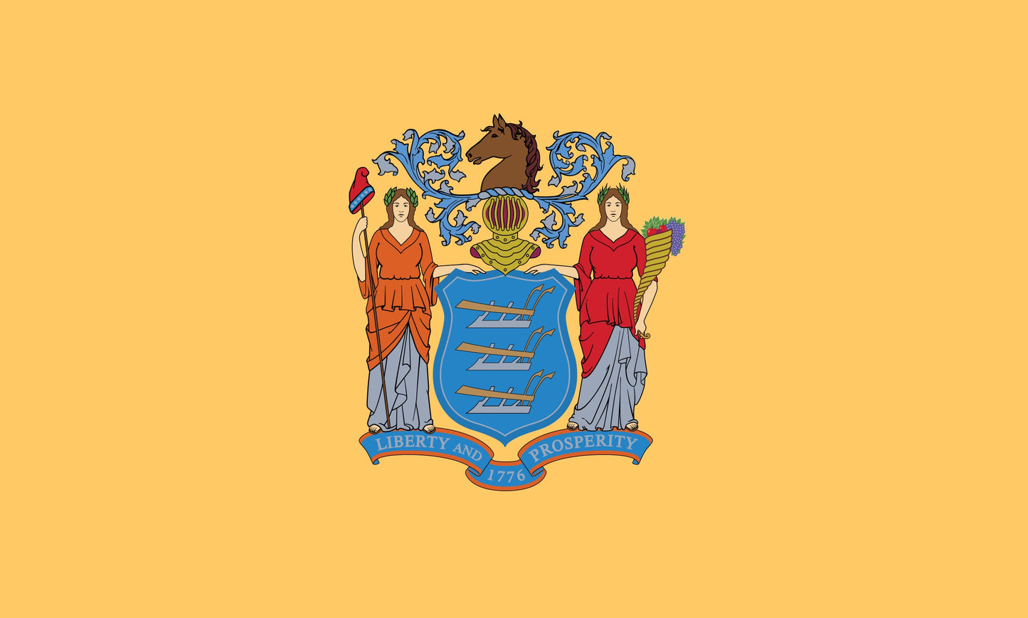 New Jersey State Flag Vinyl Sticker Decal