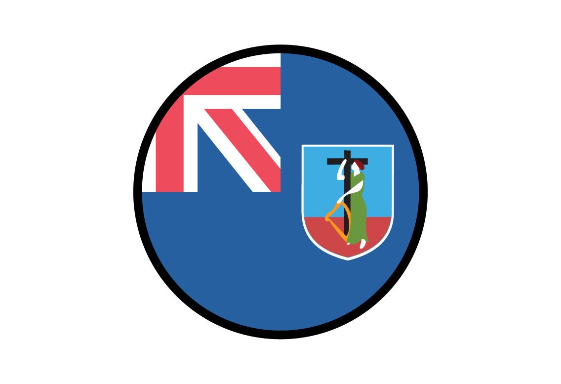 Montserrat Flag Circle Sticker Decal