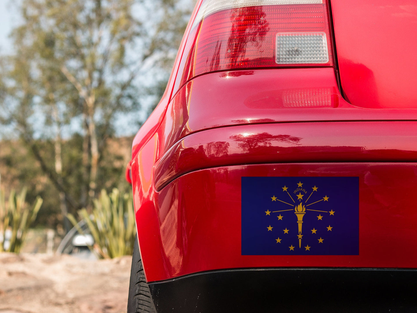 Indiana State Flag Vinyl Sticker Decal