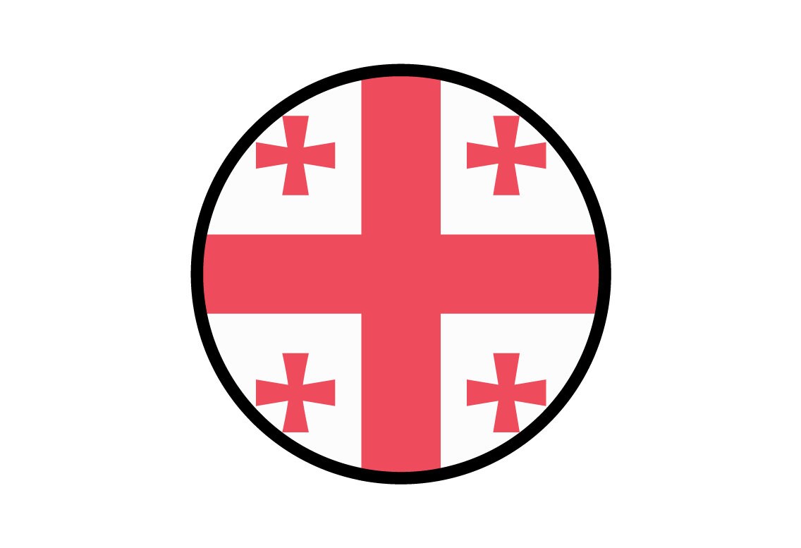 Georgia Flag Circle Sticker Decal