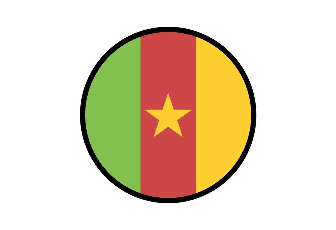 Cameroon Flag Circle Sticker Decal