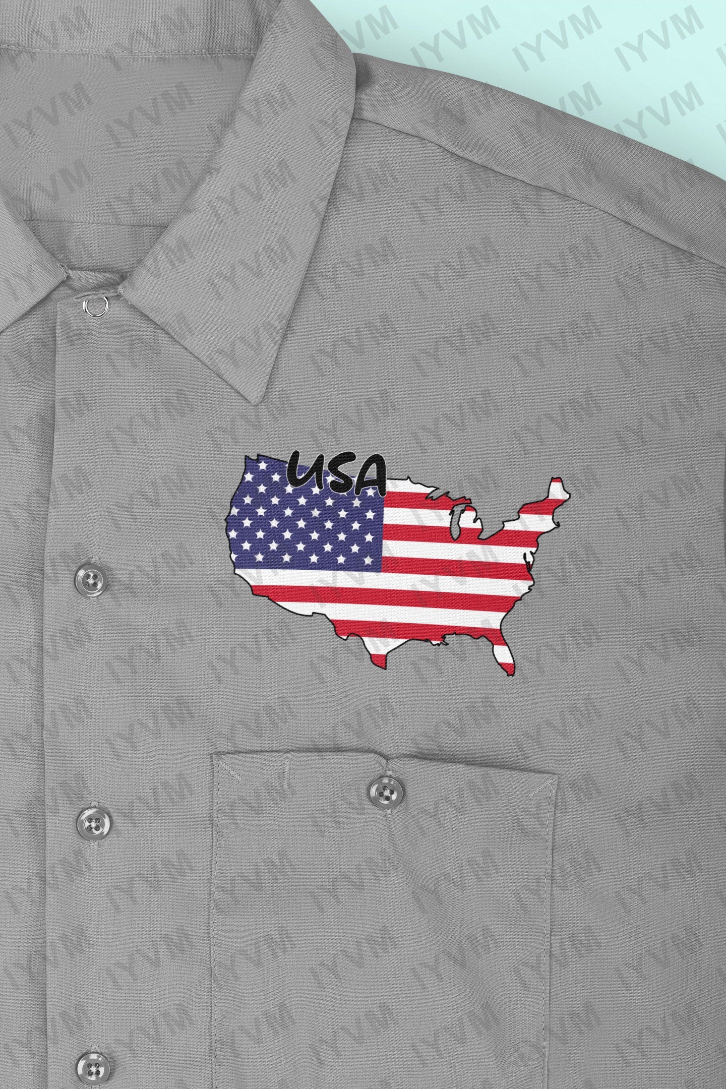 USA Map Iron On Heat Transfer Vinyl HTV / United States of America / In God We Trust / Washington DC / American