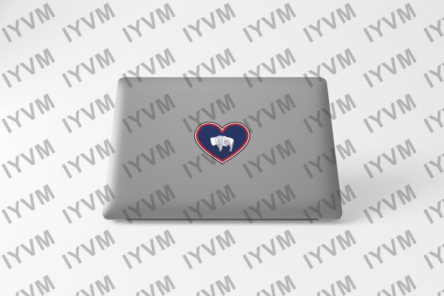 State of Wyoming Flag Heart Sticker Decal  USA Wyoming State  Cheyenne  The Equality or Cowboy State  Forever West