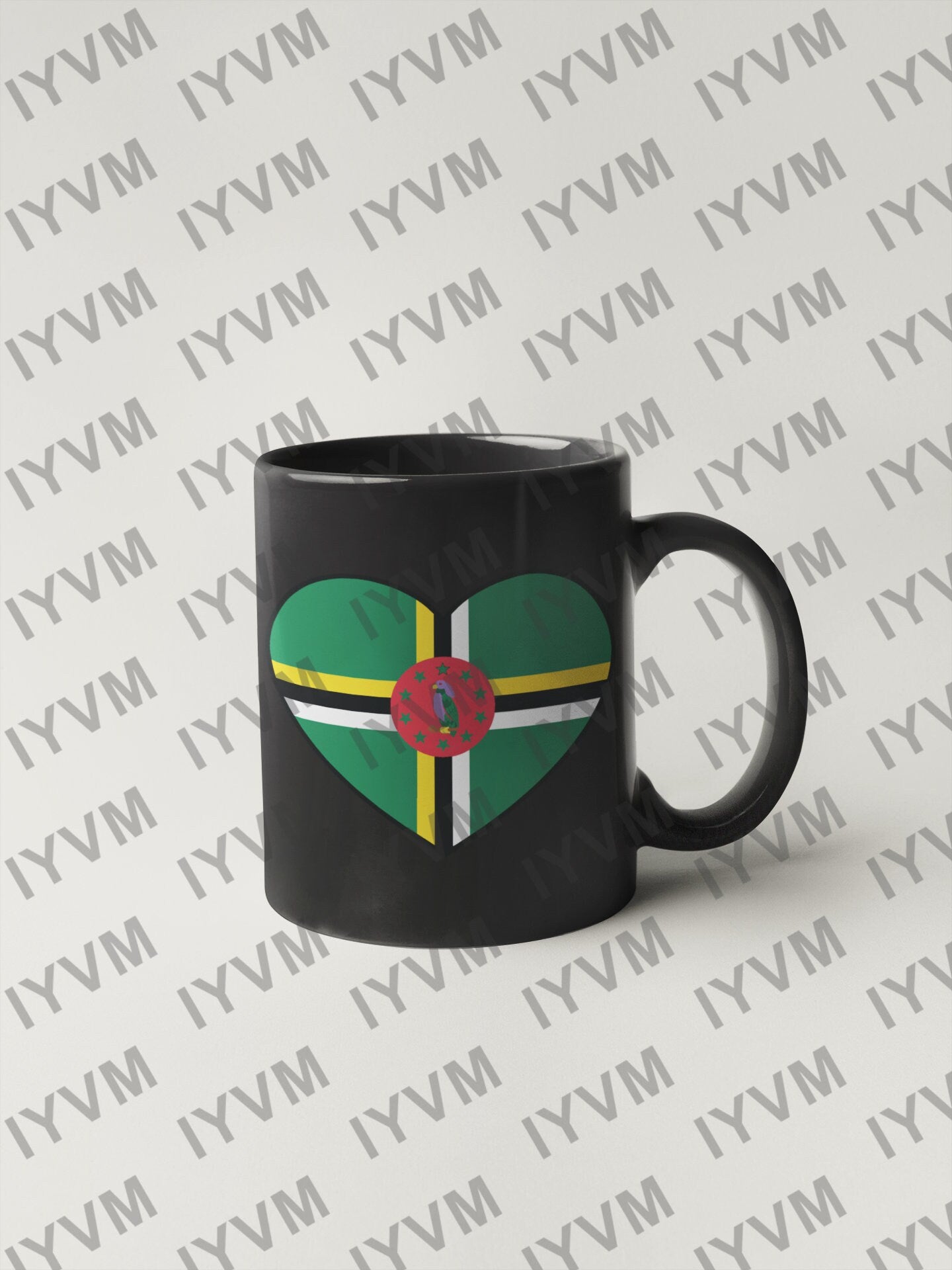 Dominica Flag Heart Sticker Decal / Commonwealth of Dominica / Apres Bondie, C'est La Ter / Roseau