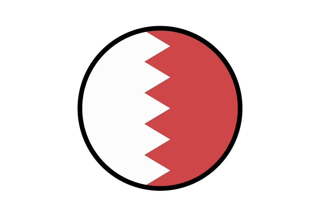 Bahrain Flag Circle Sticker Decal