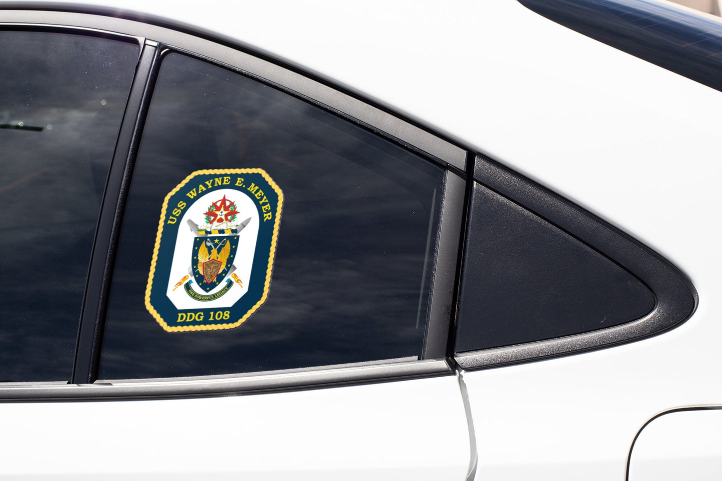 USS Wayne E. Meyer DDG-108 Badge Sticker Decal Arleigh Burke Class Destroyer Car Sticker Bumper Sticker for Car Emblem
