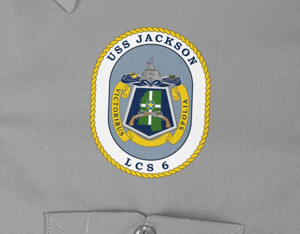USS Jackson LCS-6 Badge Iron On Heat Transfer Vinyl HTV Independence Class Littoral combat ship