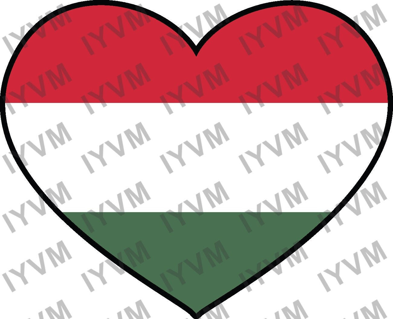 Hungary Flag Heart Sticker Decal / Magyarország / Budapest / Hungarian
