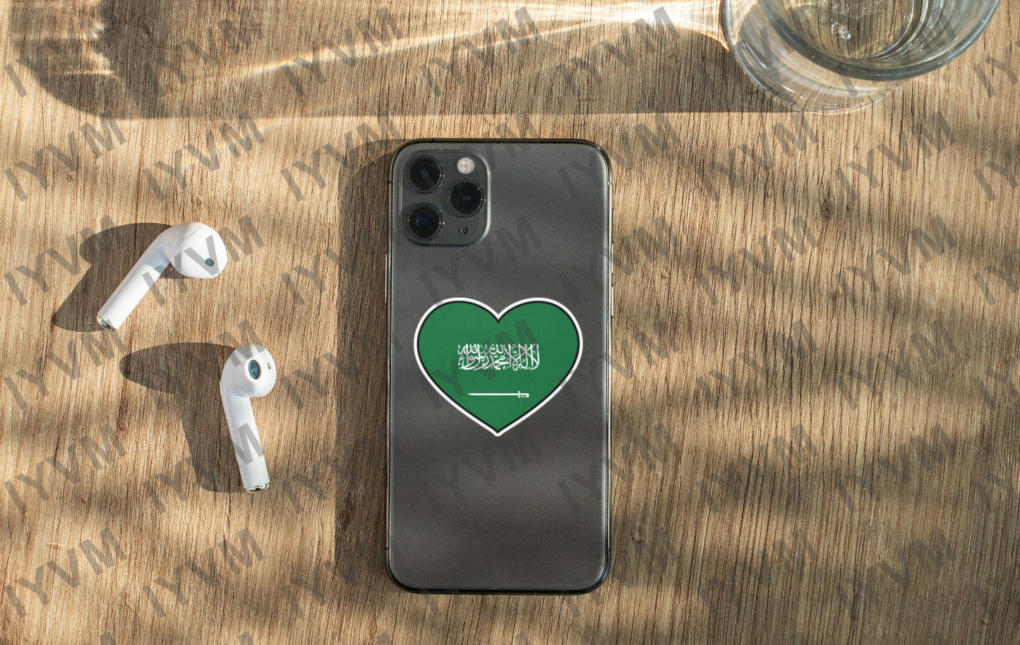 Saudi Arabia Flag Heart Sticker Decal / Kingdom of Saudi Arabia / Riyadh / Saudi Arabian