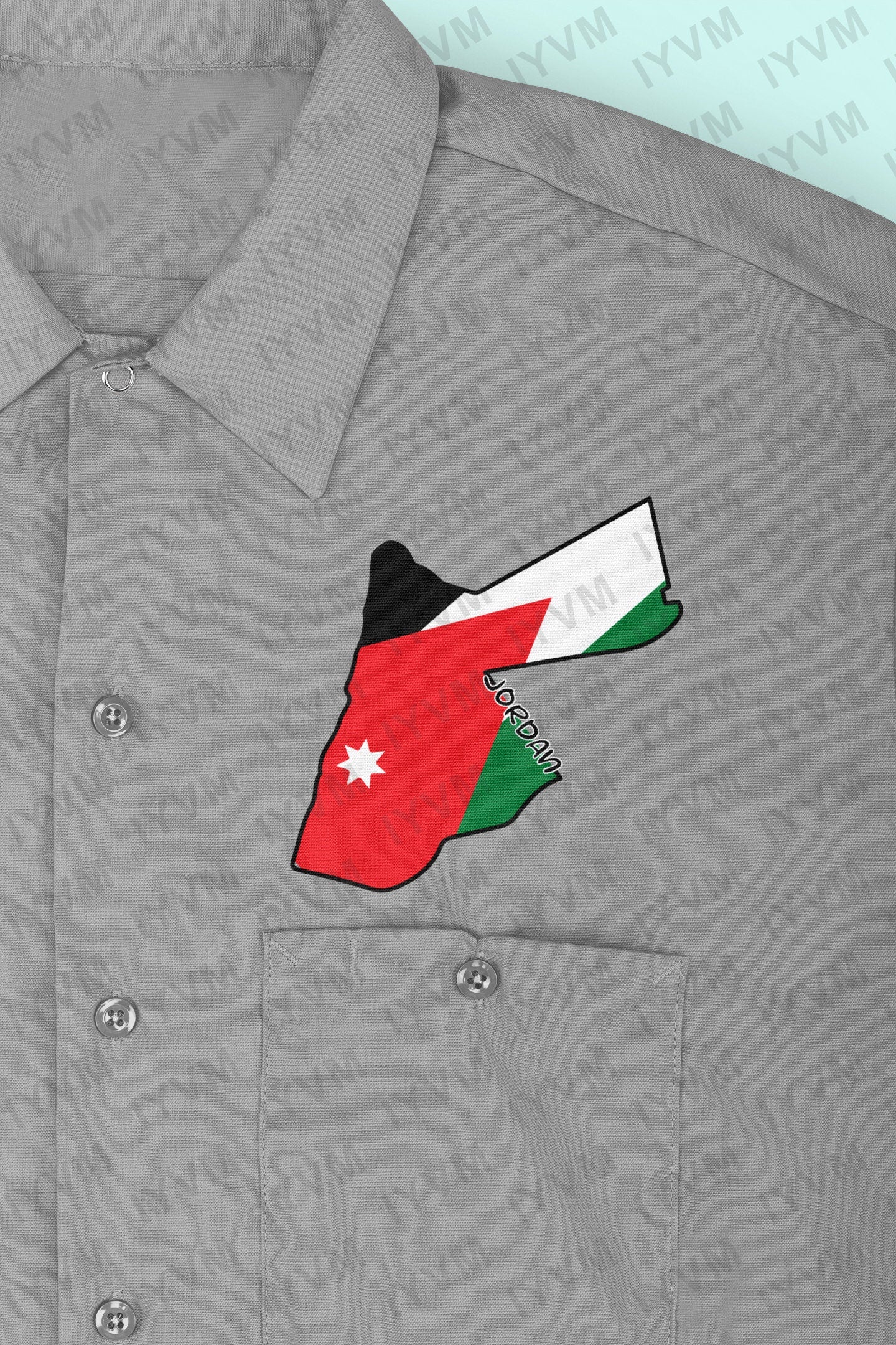 Jordan Map Iron On Heat Transfer Vinyl HTV / Hashemite Kingdom of Jordan / الله، الوطن، الملك / Amman /