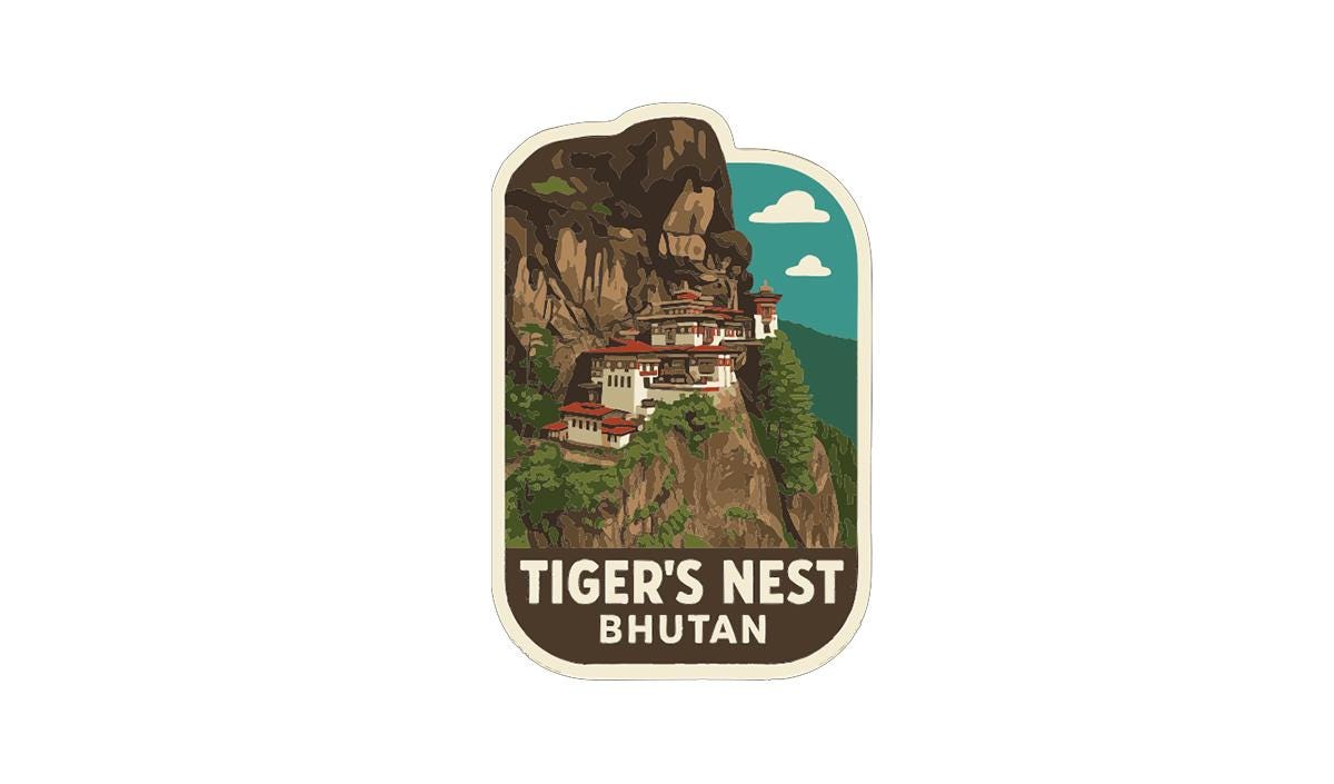 Bhutan Tiger’s Nest Monastery Bhutan Iron On Heat Transfer Vinyl HTV Symbolic