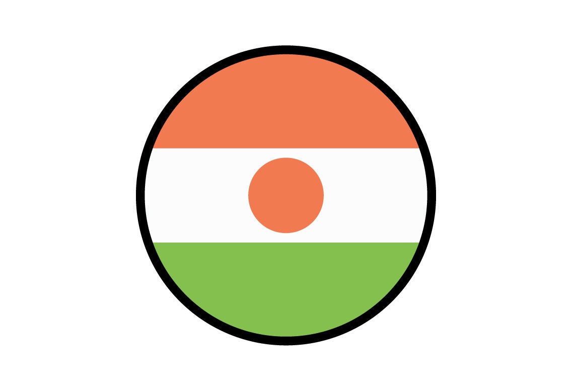 Niger Flag Circle Sticker Decal
