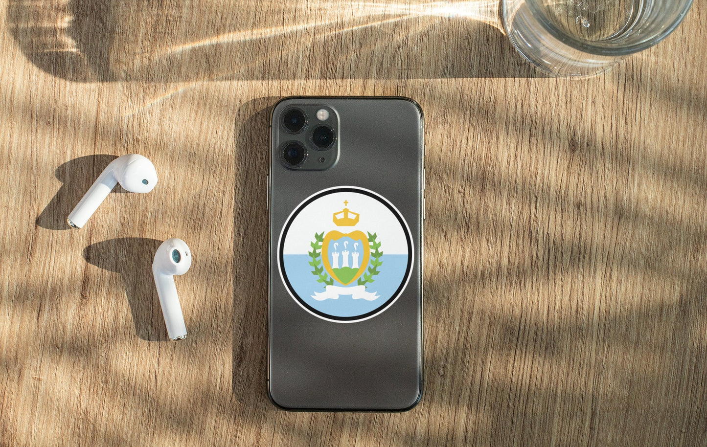 San Marino Flag Circle Sticker Decal