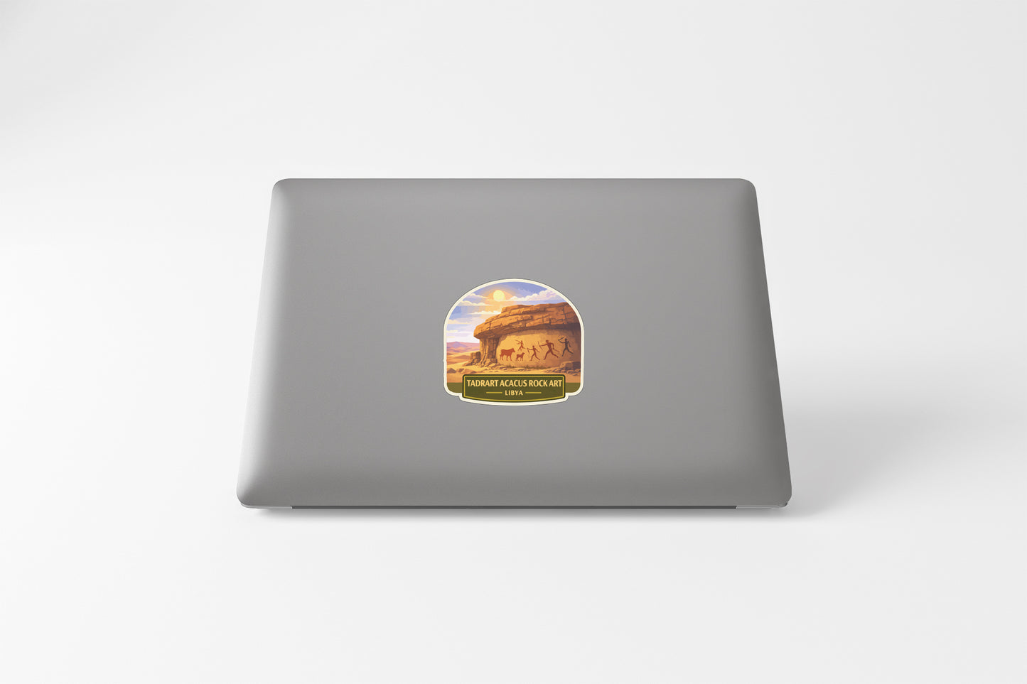 a sticker on the back of a laptop.
