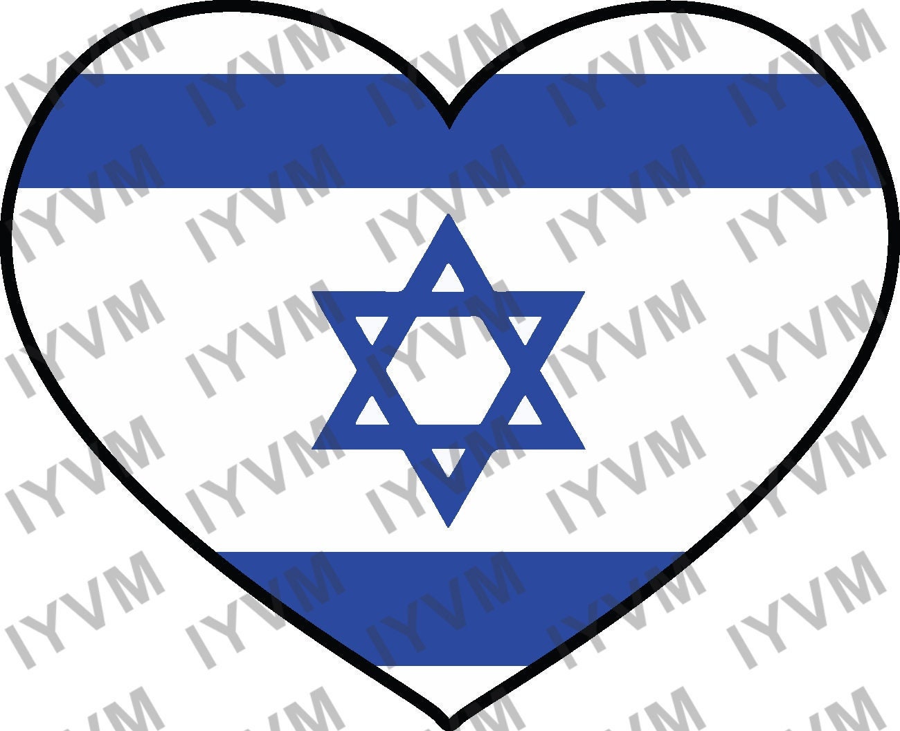 Israel Flag Heart Sticker Decal / State of Israel / Jerusalem / Hebrew /
