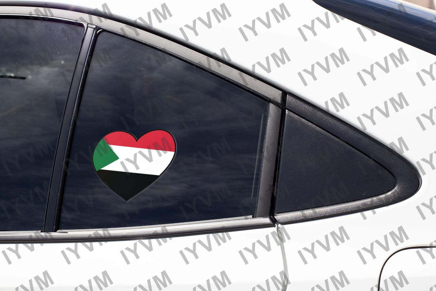 Sudan Flag Heart Sticker Decal / Republic of the Sudan / North Sudan / Khartoum / Omdurman / Sudanese