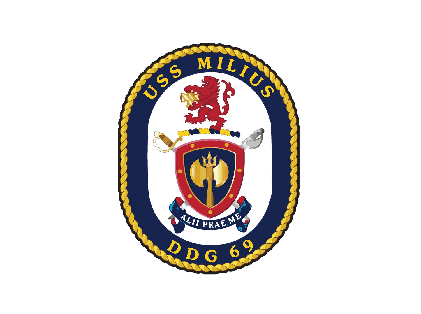 USS Milius DDG-69 Badge Sticker Decal Arleigh Burke Class Destroyer Car Sticker Bumper Sticker for Car Emblem