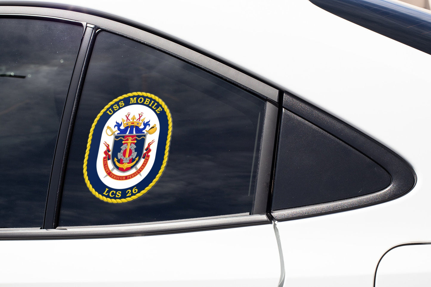 USS Mobile LCS-26 Badge Sticker Decal Independence Class Littoral combat ship Car Sticker Bumper Sticker for Car Emblem