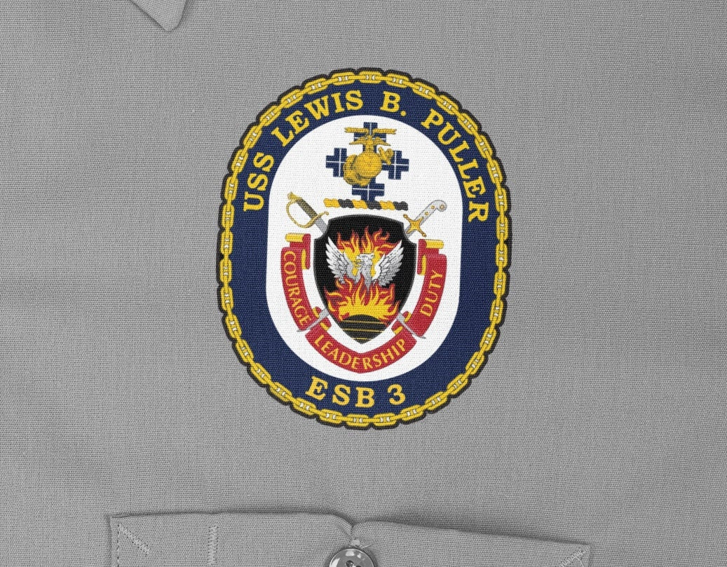 USS Lewis B. Puller ESB-3 Badge Iron On Heat Transfer Vinyl HTV Lewis B. Puller Class Expeditionary Mobile Base