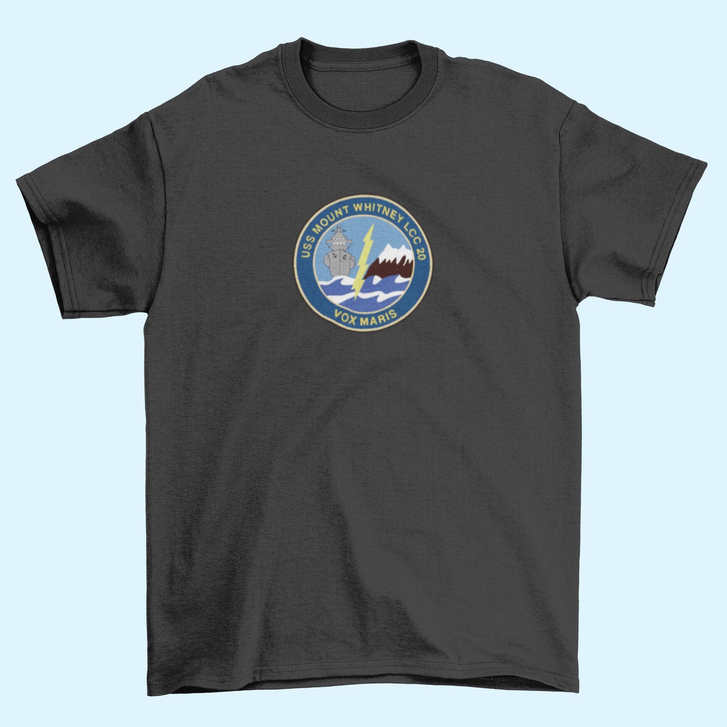 USS Mount Whitney LCC-20 Badge Iron On Heat Transfer Vinyl HTV Blue Ridge Class Amphibious Command Ship
