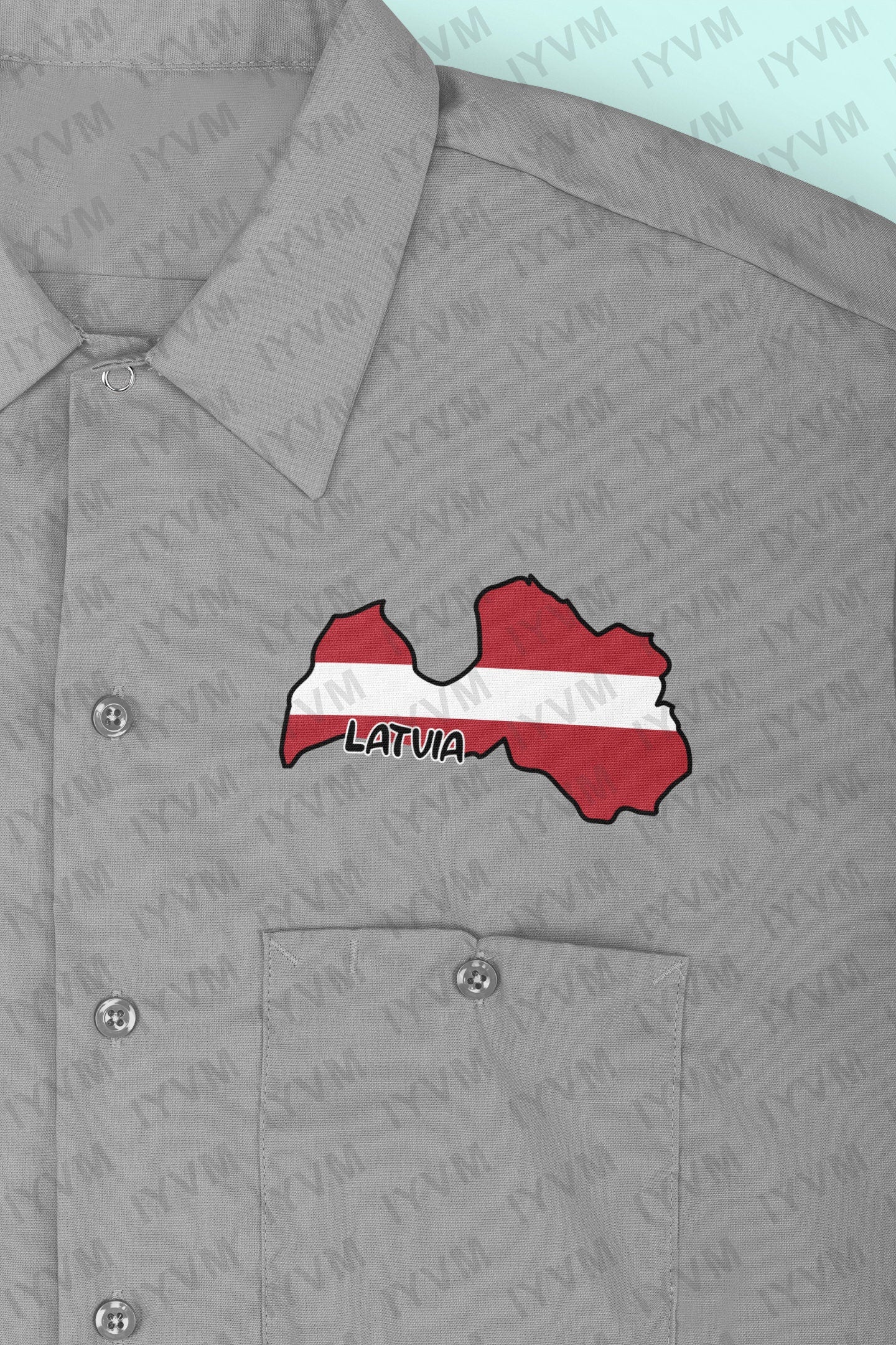 Latvia Map Iron On Heat Transfer Vinyl HTV / Republic of Latvia / Latvijas Republika / Riga / Latvian /