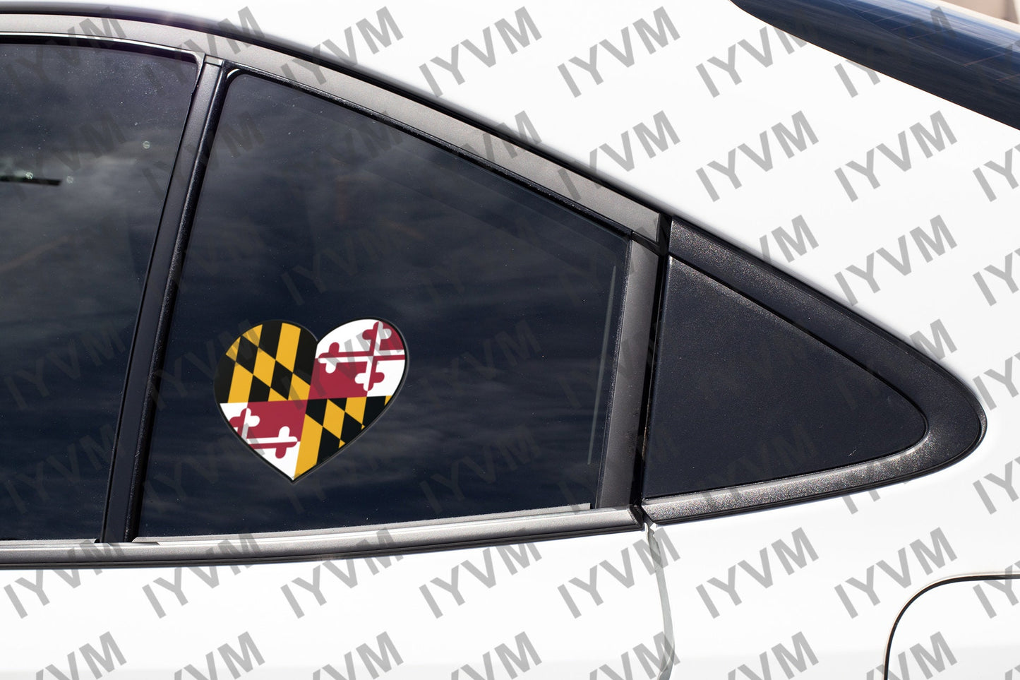 State of Maryland Flag Heart Sticker Decal  USA Maryland State  Annapolis  The Old Line State  Queen State  Terrapin State