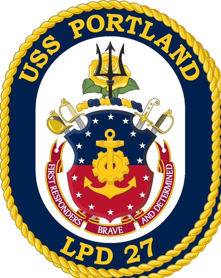 USS Portland LPD-27 Badge Iron On Heat Transfer Vinyl HTV San Antonio Class Amphibious transport dock