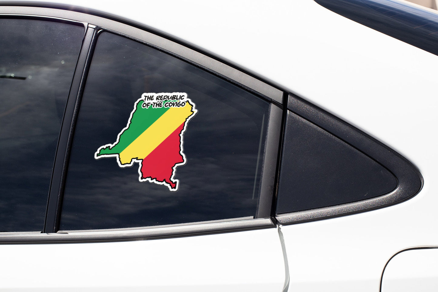 the Republic of the Congo Map Flag Sticker Decal