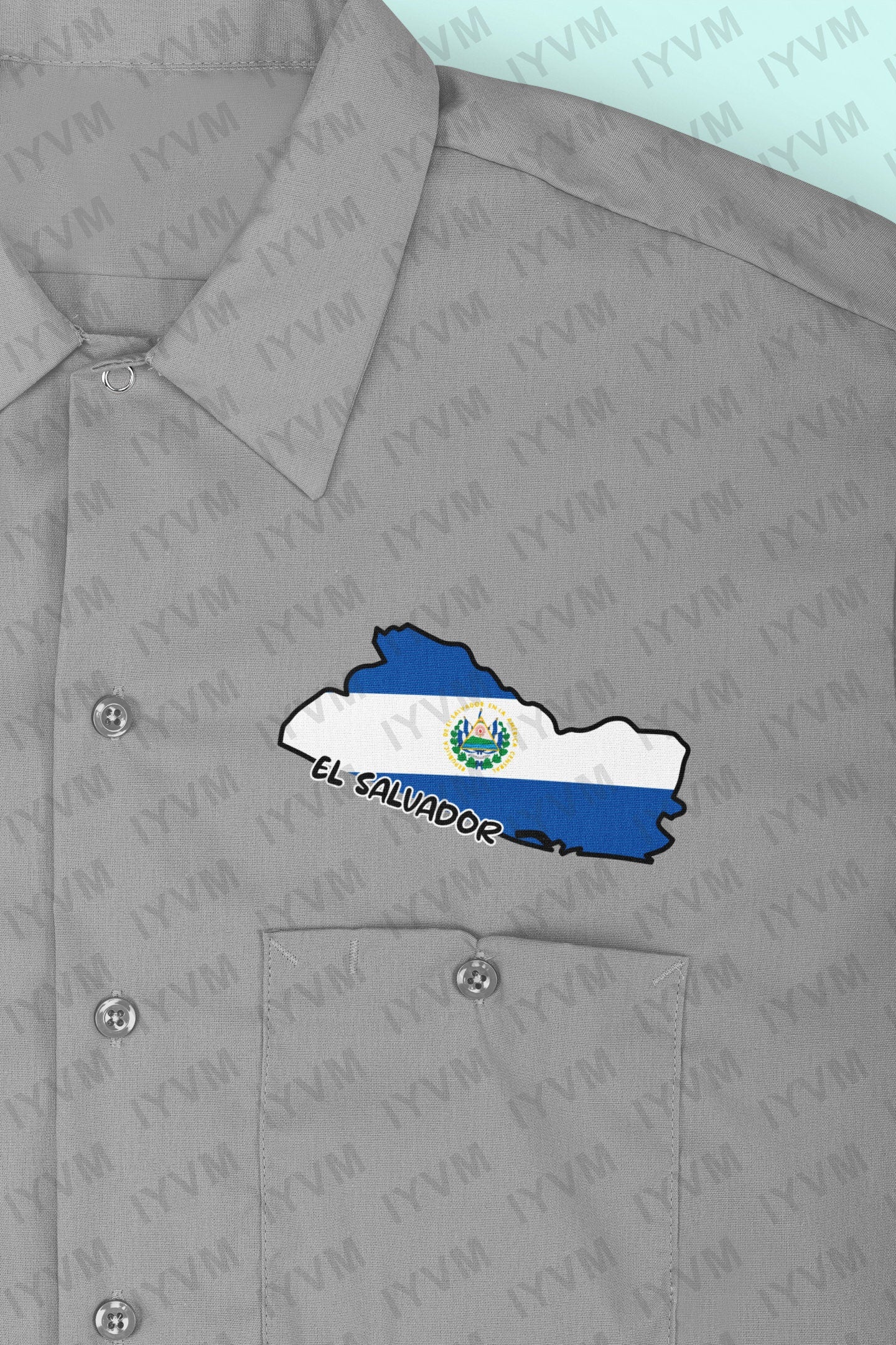 El Salvador Map Iron On Heat Transfer Vinyl HTV / Republic of El Salvador / Dios, Unión, Libertad / San Salvador / Salvadoran Salvadorian