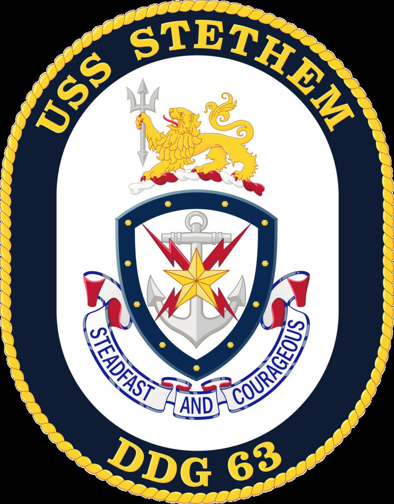 USS Stethem DDG-63 Badge Iron On Heat Transfer Vinyl HTV Arleigh Burke Class Destroyer