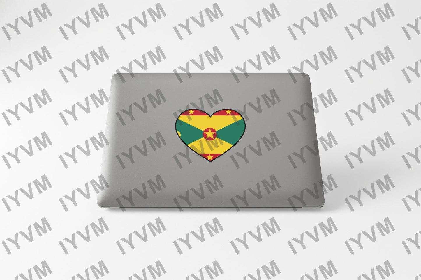 Grenada Flag Heart Sticker Decal Gwenad Grenadian Creole French Ever Conscious of God We Aspire Build and Advance as One People St. George's