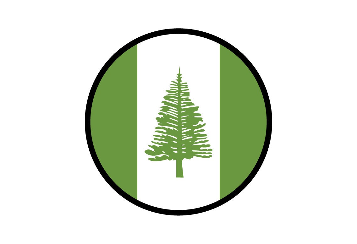 Norfolk Island Flag Circle Sticker Decal
