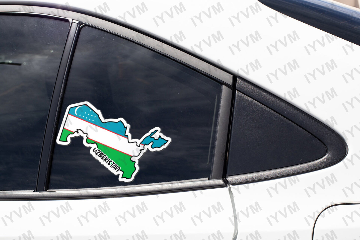 Uzbekistan Map Flag Sticker Decal / Republic of Uzbekistan / Tashkent / Uzbek / Uzbekistani