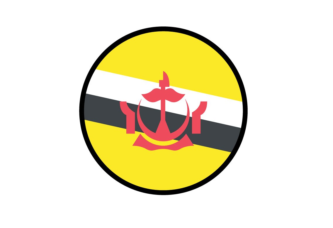 Brunei Flag Circle Sticker Decal