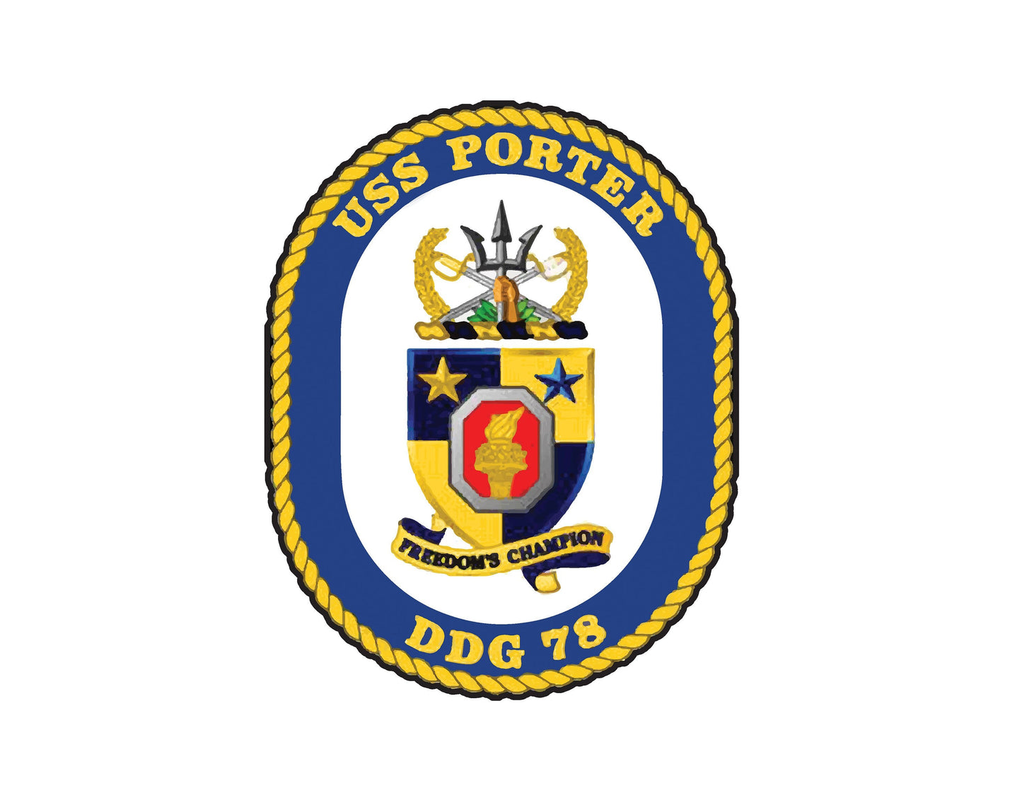 USS Porter DDG-78 Badge Sticker Decal Arleigh Burke Class Destroyer Car Sticker Bumper Sticker for Car Emblem