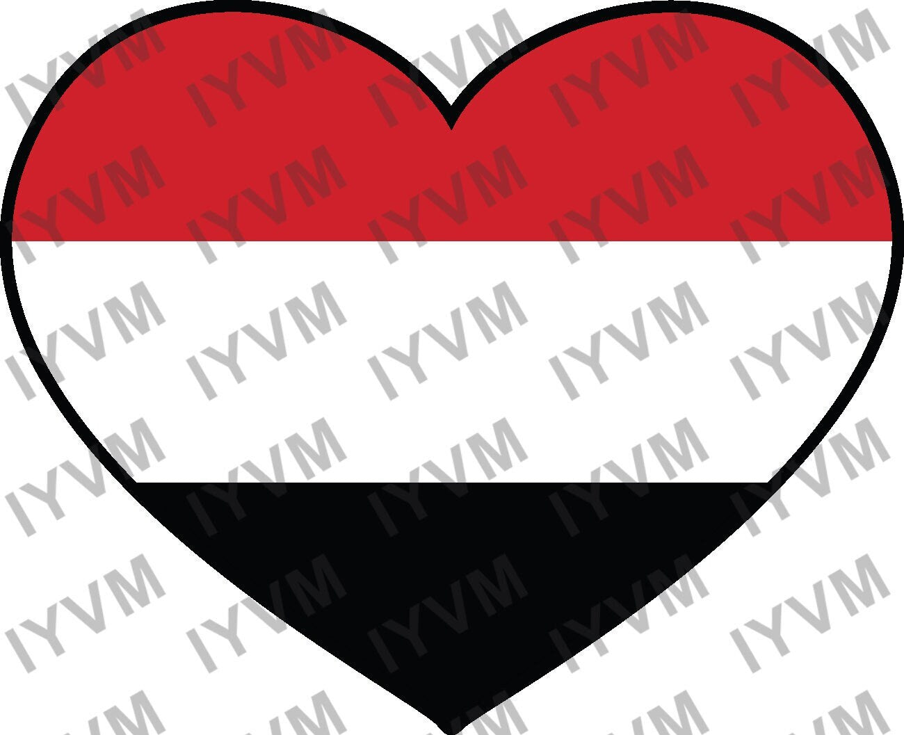 Yemen Flag Heart Sticker Decal / Republic of Yemen / Sanaa / Yemeni Yemenite