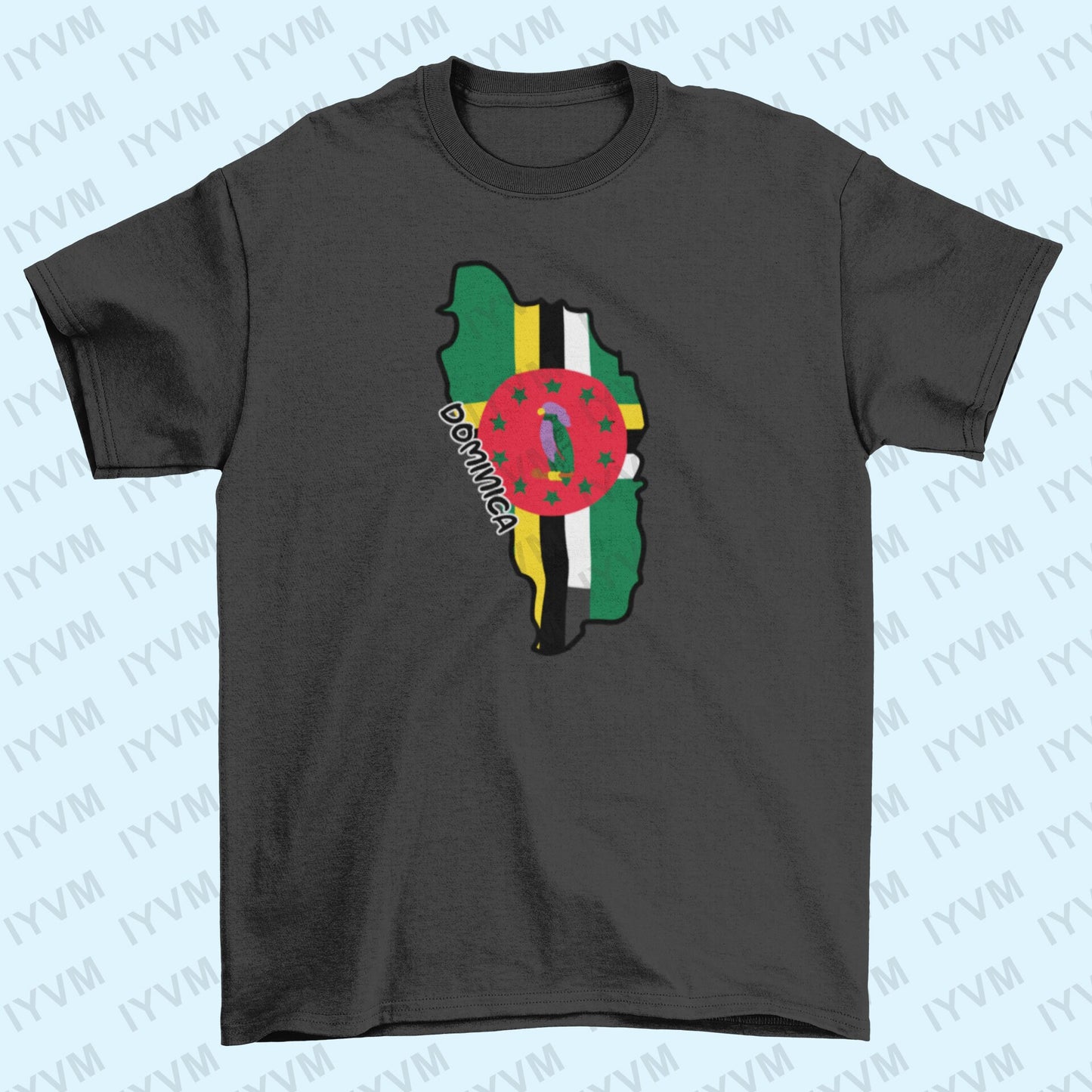 Dominica Map Iron On Heat Transfer Vinyl HTV / Commonwealth of Dominica / Apres Bondie, C'est La Ter / Roseau