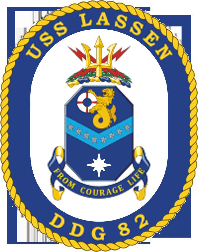 USS Lassen DDG-82 Badge Iron On Heat Transfer Vinyl HTV Arleigh Burke Class Destroyer