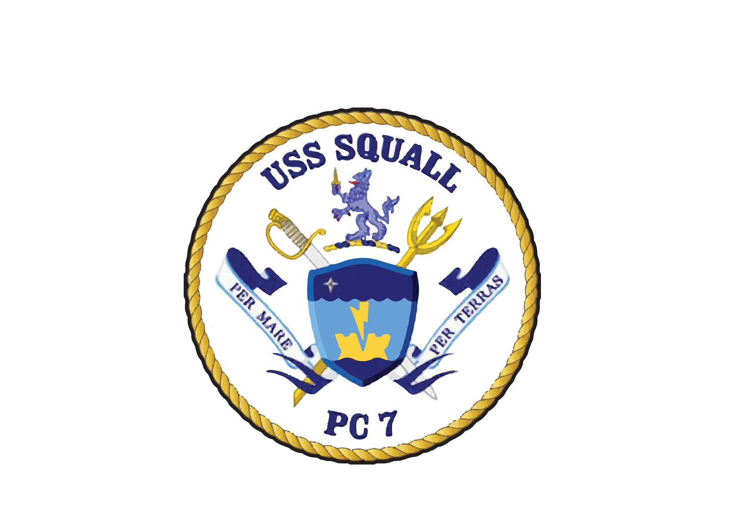 USS Squall PC-7 Badge Sticker Decal Cyclone Class Patrol boat Car Sticker Bumper Sticker for Car Emblem
