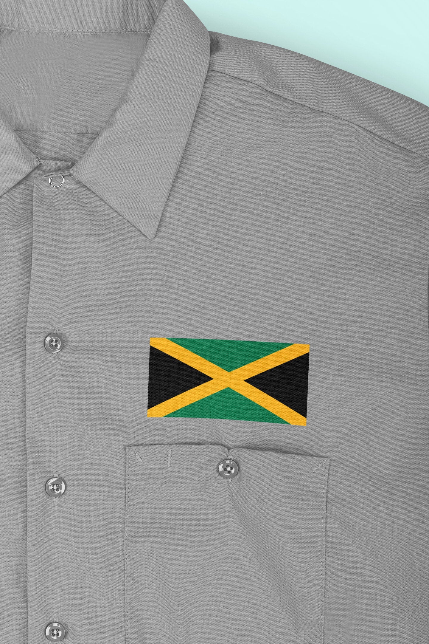 Jamaica Flag Iron On Heat Transfer Vinyl HTV / Jumieka / Kingston / Jamaican / Out of Many, One People