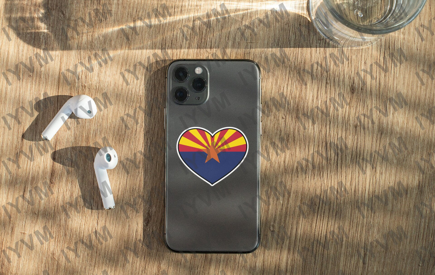 State of Arizona Flag Heart Sticker Decal  USA Arizona State  Phoenix  The Grand Canyon State  Apache State  Aztec State / Baby State /
