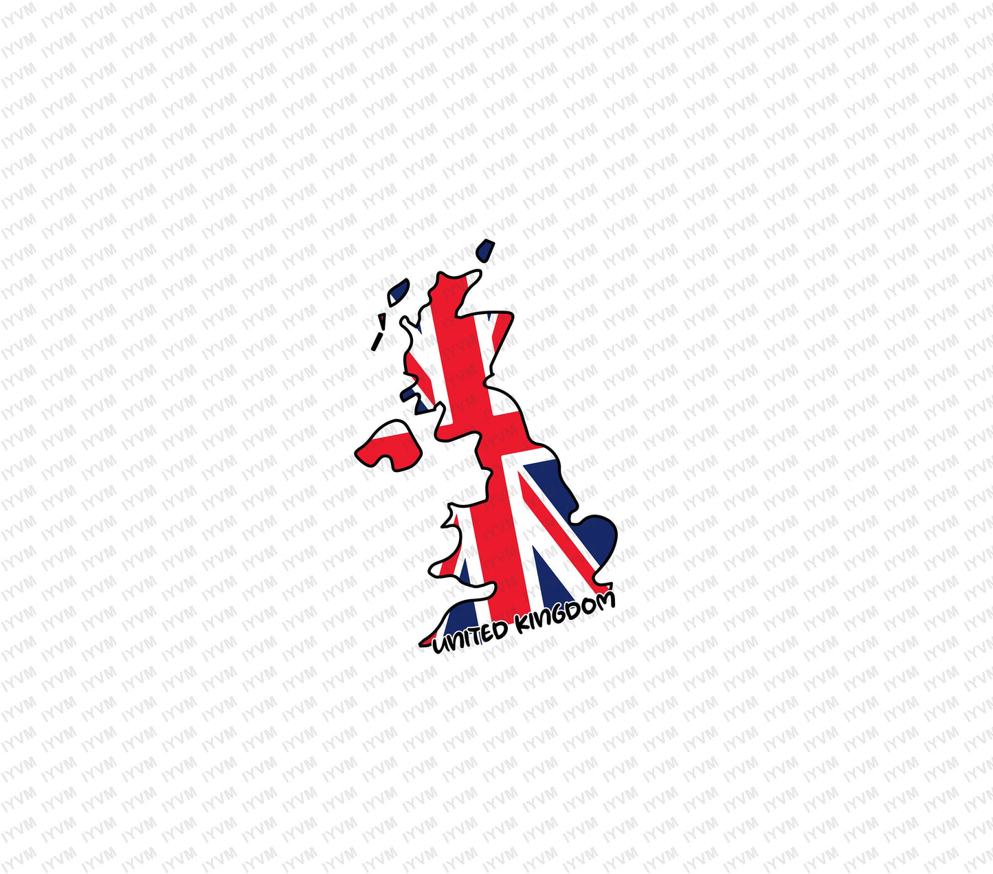 United Kingdom Map Iron On Heat Transfer Vinyl HTV / United Kingdom of Great Britain and Northern Ireland / UK / Britain / London /