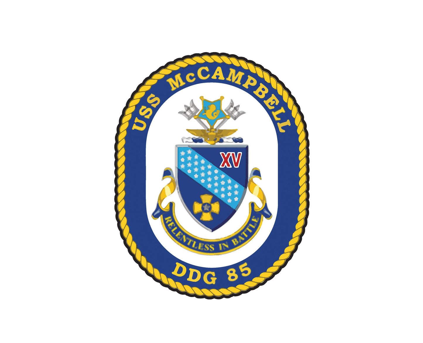 USS McCampbell DDG-85 Badge Sticker Decal Arleigh Burke Class Destroyer Car Sticker Bumper Sticker for Car Emblem